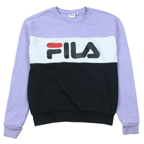 Fila 90's Black Spellout Crew Neck Sweatshirt XS