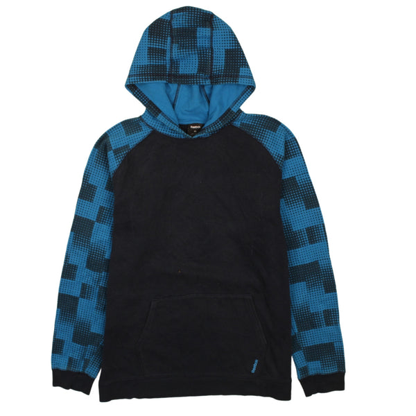Reebok 90's Drawstring Pockets Pullover Hoodie XLarge Blue