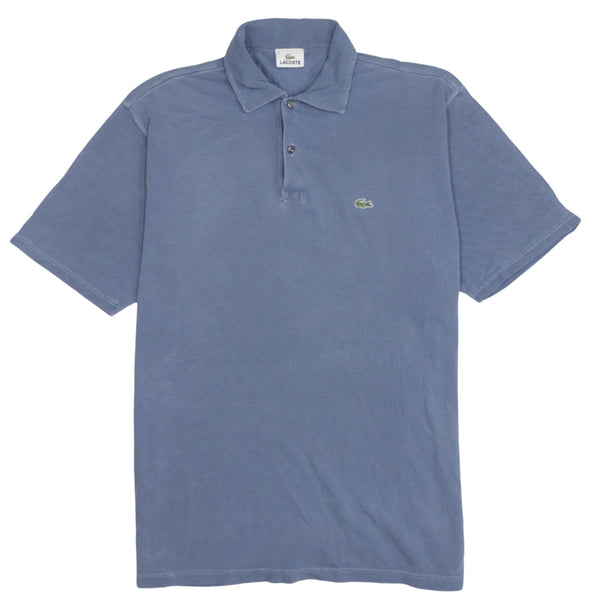 Lacoste 90's Short Sleeves Quarter Button Polo Shirt Large  Blue