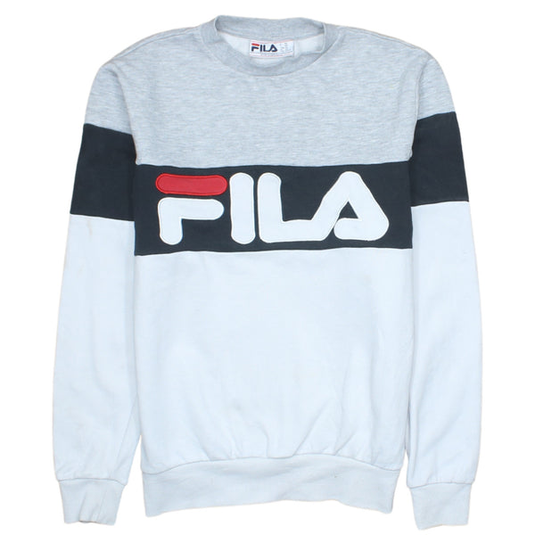 Fila 90's Vintage Spellout Crew Neck Sweatshirt, Men's XSmall, Black