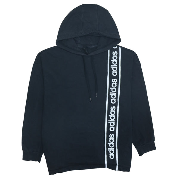 Adidas 90's Vintage Black Lightweight Pullover Hoodie Medium Cotton