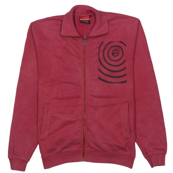 QuikSilver 90's Lightweight Full Zip Up Sweatshirt Large Red