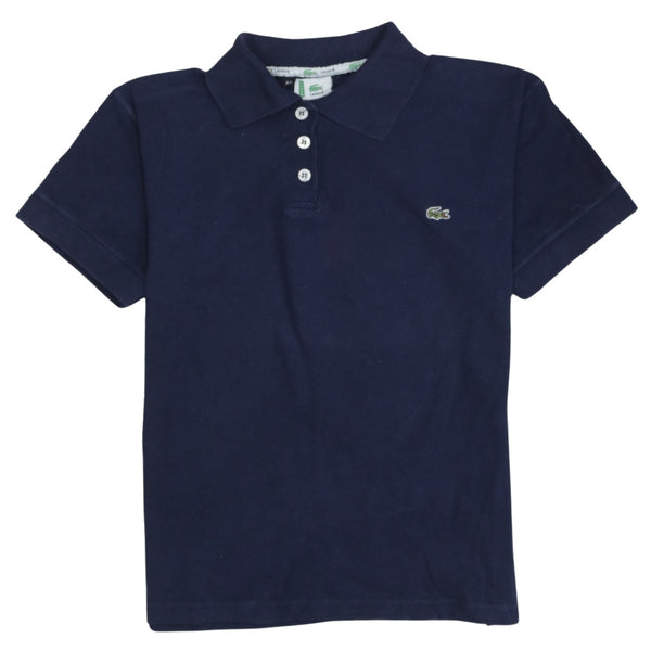 Lacoste 90's Short Sleeves Quarter Button Polo Shirt XLarge Navy Blue