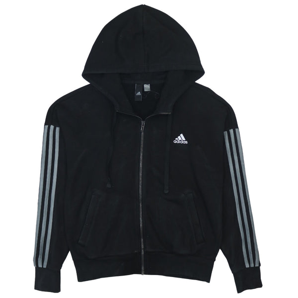 Adidas 90's Black Striped Sleeve XLarge Zip Hoodie