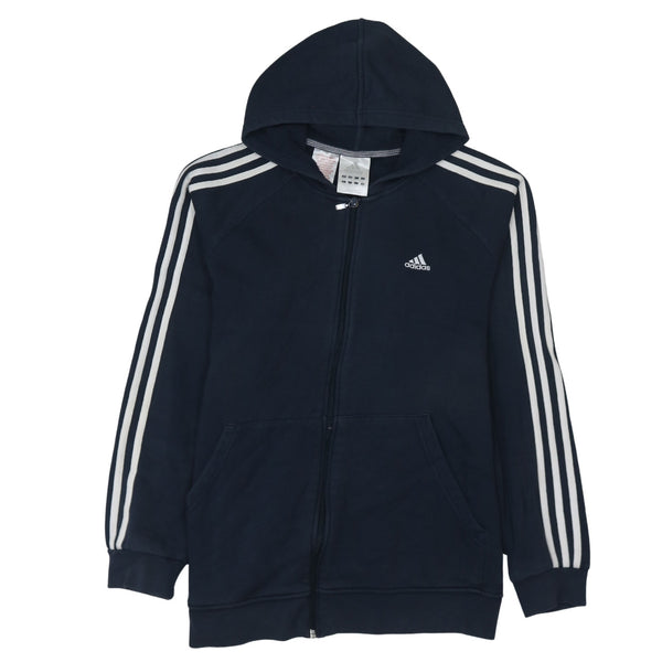 Adidas 90's Striped Sleeve Full Zip Up Hoodie XLarge Navy Blue