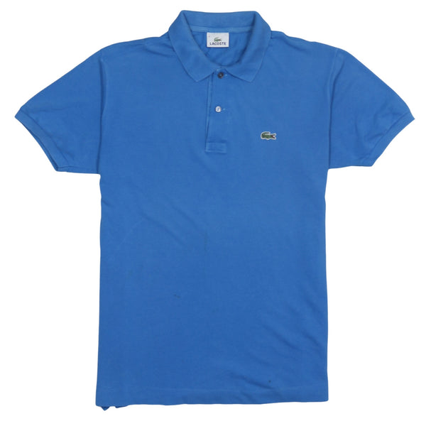 Lacoste 90's Short Sleeves Quarter Button Polo Shirt Medium  Blue