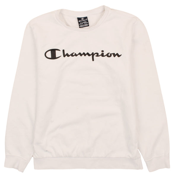 Champion 90's White Spellout Sweatshirt XL Vintage Crew Neck
