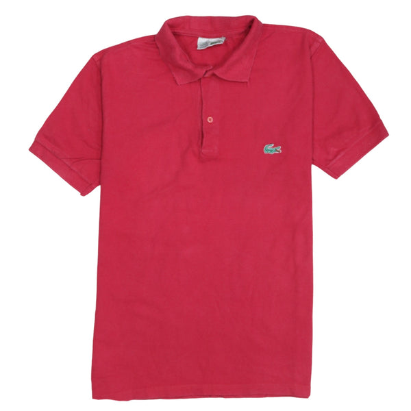 Lacoste 90's Short Sleeves Quarter Button T Shirt Large Red