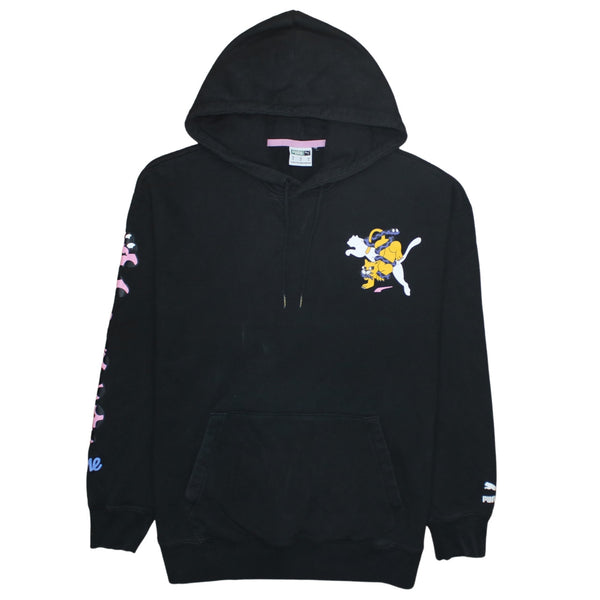 Puma 90's Drawstring Pockets Pullover Hoodie Medium Black