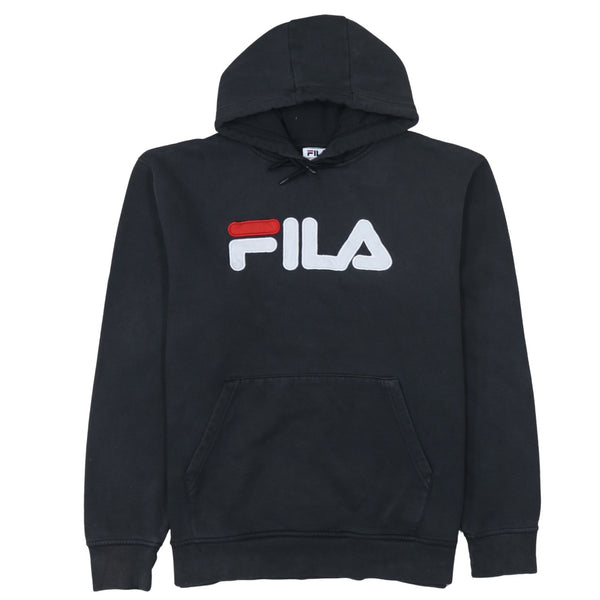 Fila 90's Spellout Pullover Hoodie XLarge Black