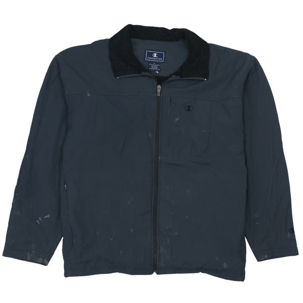 Champion 90's Retro Black Lightweight Full Zip Windbreaker XLarge