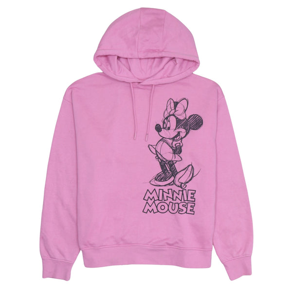 Vintage 90's Disney Minnie Mouse Hoodie Pink Pullover Medium Women's