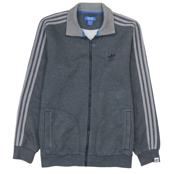 Adidas Grey Tracksuit Bottoms Men's Large Cuffed Joggers with Three Stripe Detail and Ankle Zips