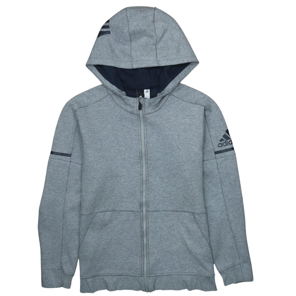 Adidas Vintage 90's Grey Sportswear Zip Hoodie Men's Large