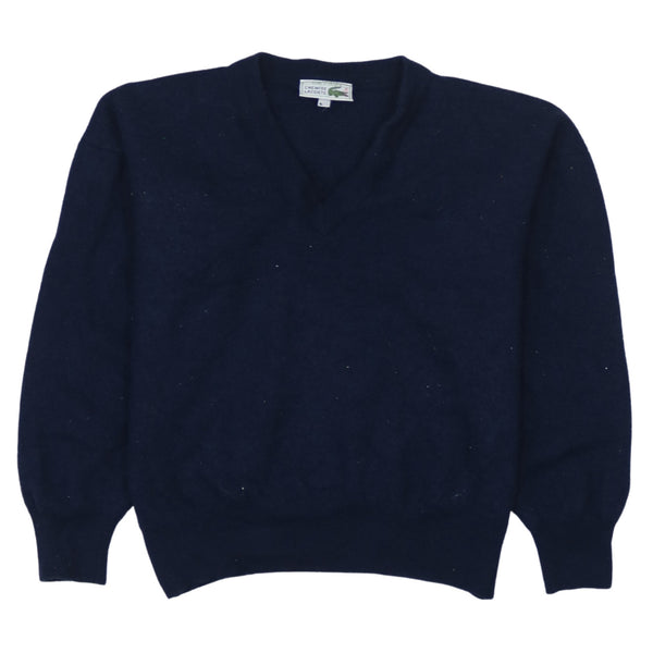Vintage Lacoste 90's Navy Blue V Neck Sweatshirt XSmall