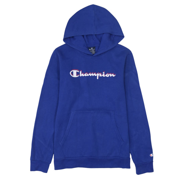 Champion 90's Blue Spellout Pullover Hoodie XXLarge (2XL) Retro Style