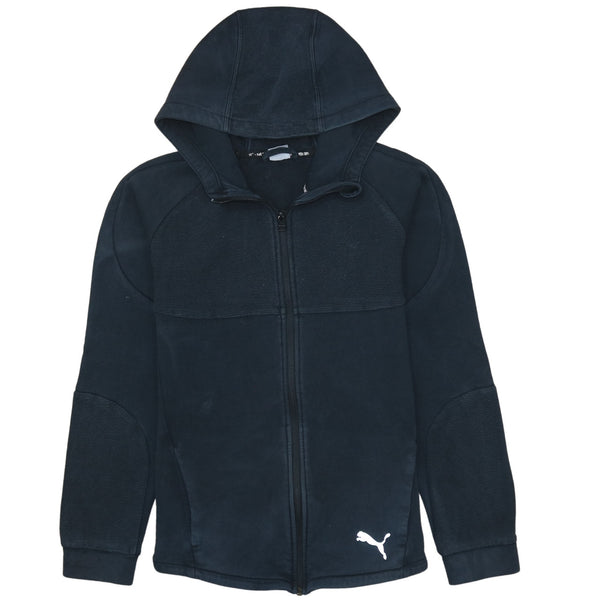 Puma Vintage 90's Full Zip Sportswear Hoodie Black XXLarge 2XL Cotton