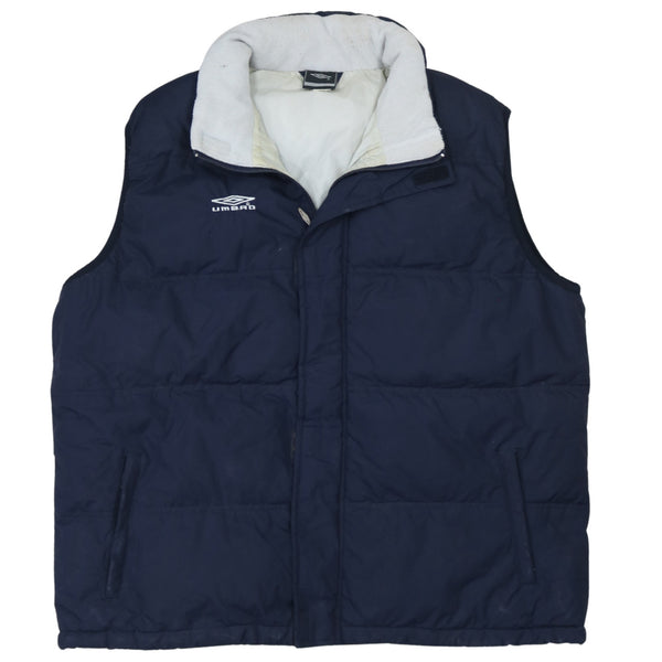 Umbro 90's Vest Sleeveless Full Zip Up Gilet XXLarge (2XL) Navy Blue