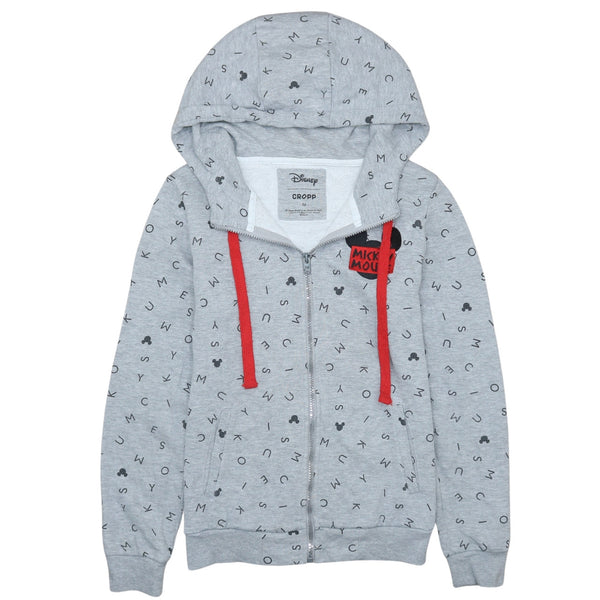 Vintage Disney 90's Mickey Mouse Zip Up Hoodie Men's Medium Grey