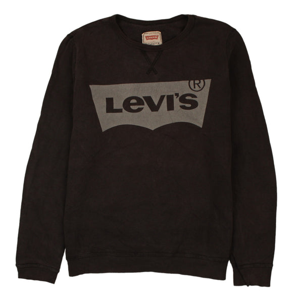 Levi's 90's Black Spellout Crew Neck Sweatshirt Large Vintage Style