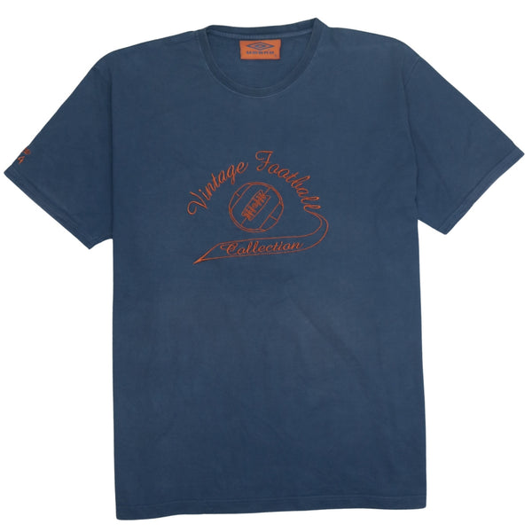 Vintage Umbro 90's X-Large Navy Blue Short Sleeve Crew Neck T-Shirt