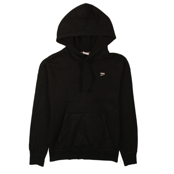 Vintage Puma 90's Black Drawstring Hoodie, XS, Retro Pullover Style