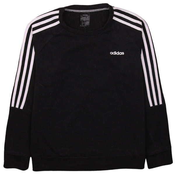 Adidas Vintage 90's Black Striped Sleeve Crew Neck Sweatshirt L