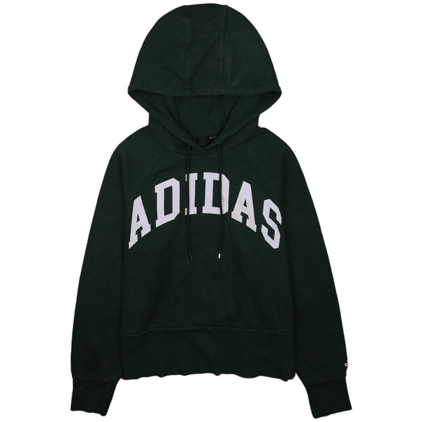 Adidas Vintage 90's Spellout Green Hoodie Women's XS, Retro Pullover