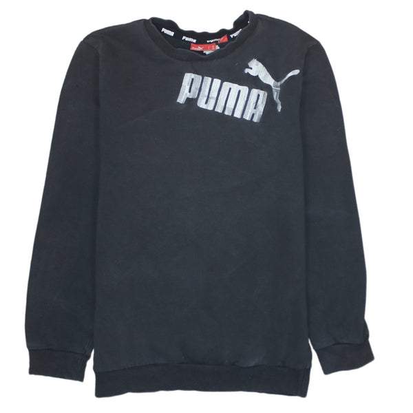 Puma 90's Spellout Crew Neck Sweatshirt Large Black