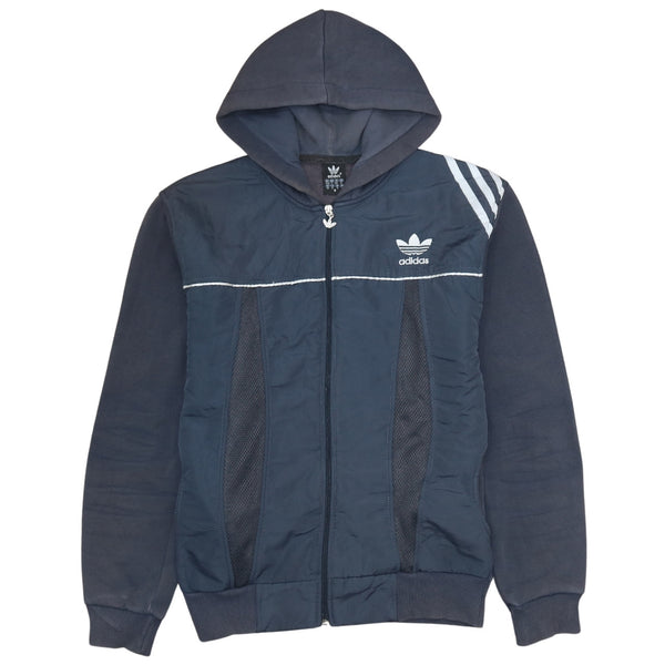 Adidas Men's Vintage 90's Navy Blue Lightweight Full Zip Hoodie S