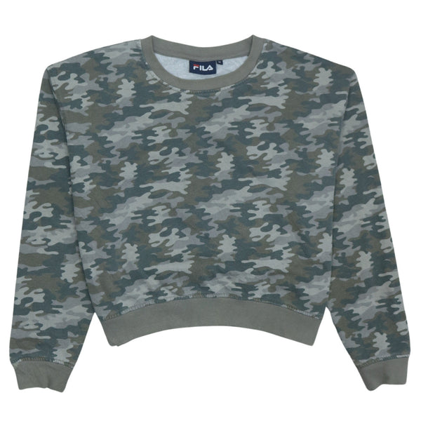 Vintage Fila 90's Crew Neck Sweatshirt Medium Grey