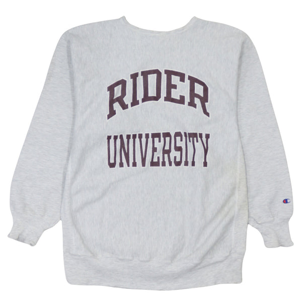 Vintage Champion 90's Rider University Crew Neck Sweatshirt XL Grey