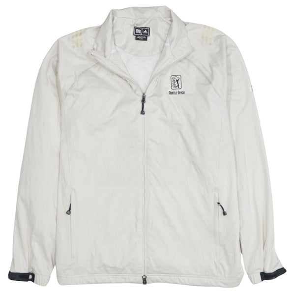 Adidas 90's Lightweight Full Zip Up Sweatshirt Large Beige Cream