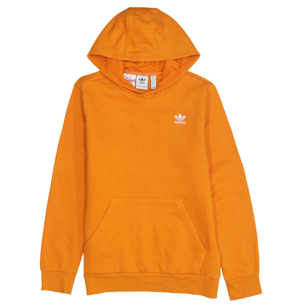 Adidas 90's Drawstring Pockets Pullover Hoodie Large Orange