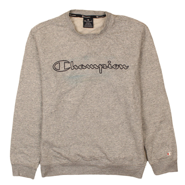 Champion 90s Grey Sweatshirt Men's Small Crew Neck Spellout Vintage Retro