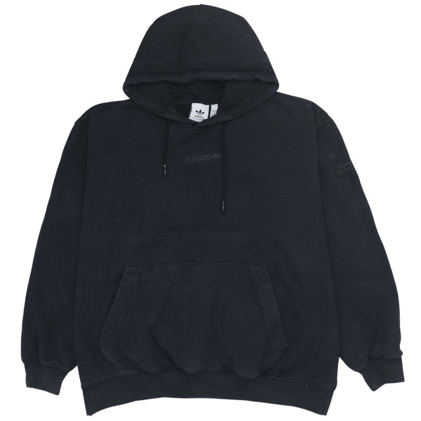 Adidas 90's Drawstring Pockets Pullover Hoodie XLarge Black