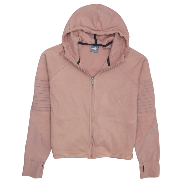 Puma 90's Vintage Large Pink Full Zip Up Hoodie Women's Cotton