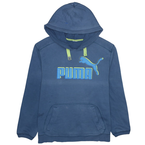 Puma 90's Spellout Pullover Hoodie Large  Blue