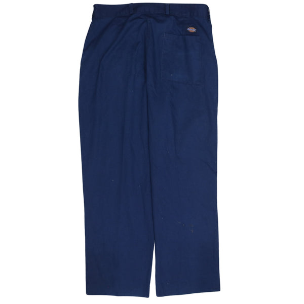 Dickies 90's Drawstring Pockets Straight Leg Baggy Trousers / Pants 38 Navy Blue