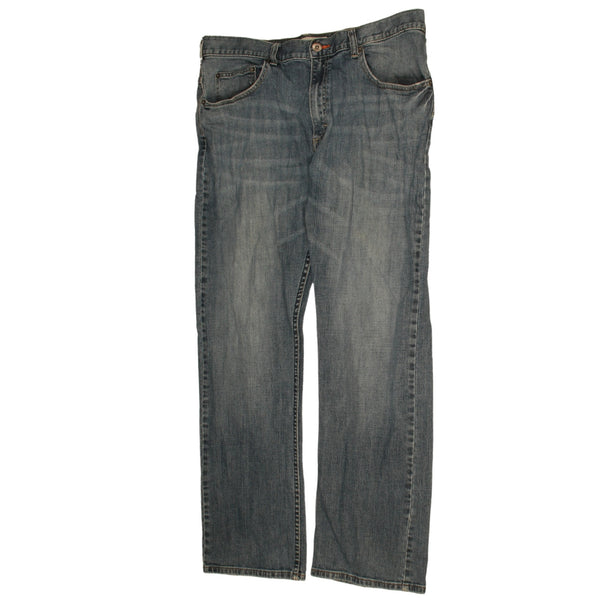 Vintage Lee 90's Men's 36 Navy Baggy Straight Leg Trousers Pants