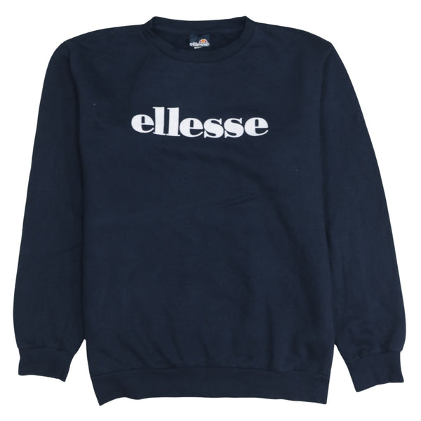 Ellesse 90's Spellout Crew Neck Sweatshirt Large  Navy Blue