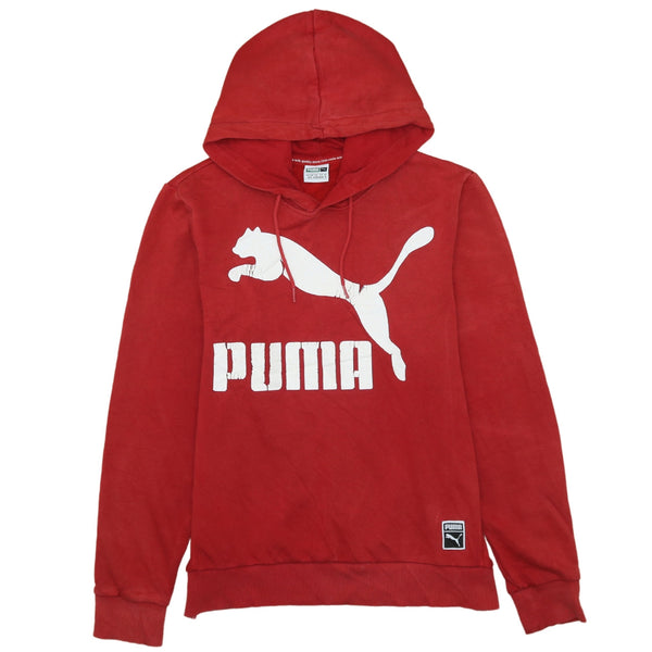 Puma 90's Red Spellout Pullover Hoodie, Men's Medium, Vintage Style