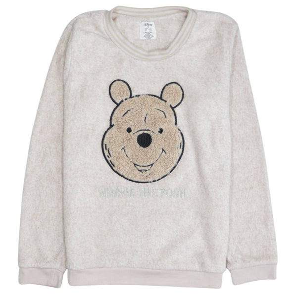 Disney 90's Winnie The Pooh Crew Neck Sweatshirt XSmall Beige Cream