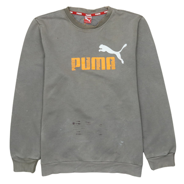 Puma 90's Green Spellout Crew Neck Sweatshirt Women's XLarge