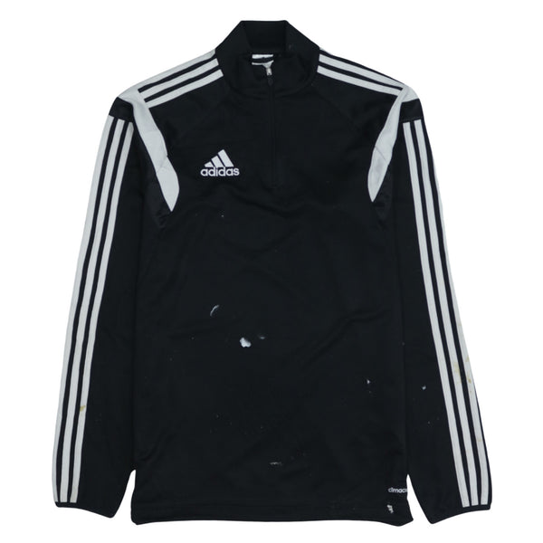 Adidas Vintage 90's Black Striped Sleeve Quarter Zip Sweatshirt Small