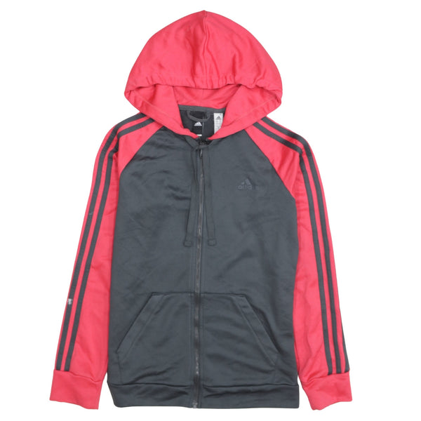 Adidas 90's Striped Sleeve Full Zip Up Hoodie Small Black