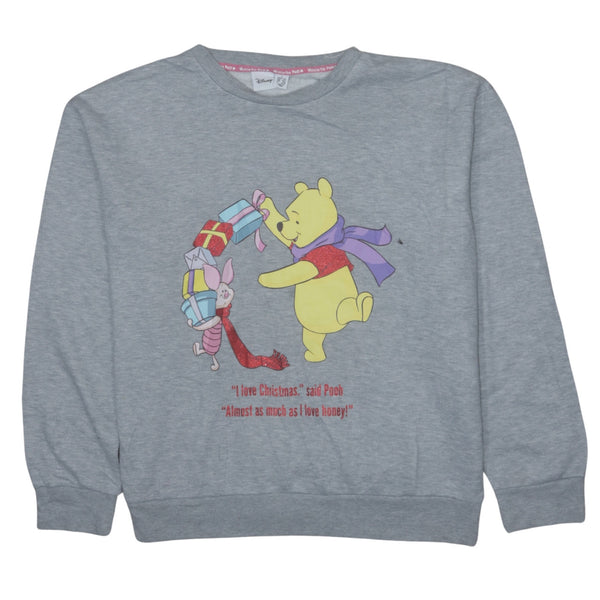 Vintage Disney Winnie The Pooh Grey Sweatshirt Large Crew Neck 90s