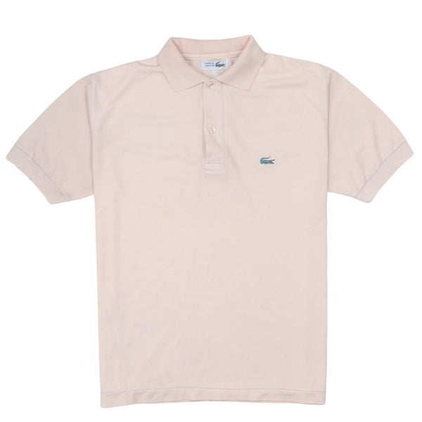 Lacoste 90's Short Sleeves Quarter Button Polo Shirt Small  Pink