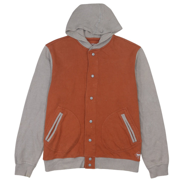 Levi's 90's Plain Button Up Hoodie Large Grey
