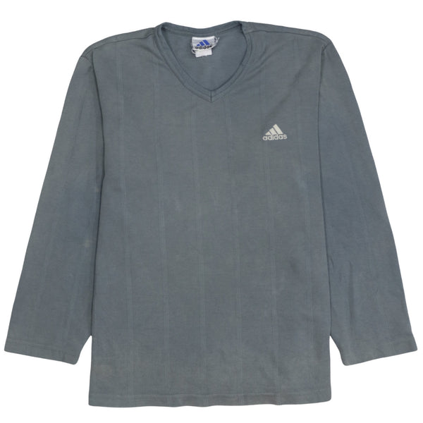 Adidas 90's Lightweight V Neck Sweatshirt Large Grey